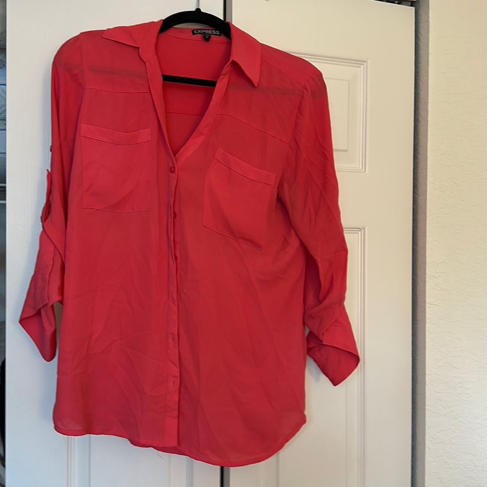 Pink light weight Express blouse size medium